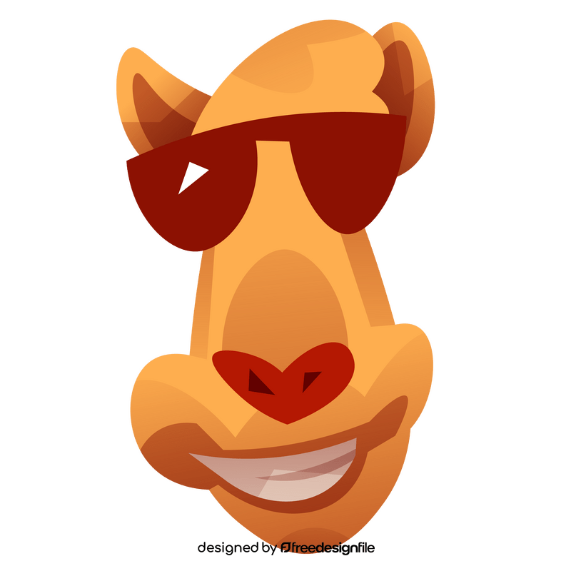 Cool cartoon camel with glasses clipart