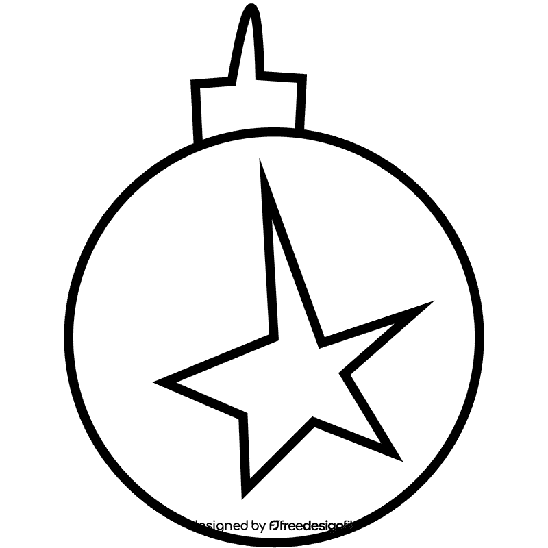 Christmas ball black and white clipart
