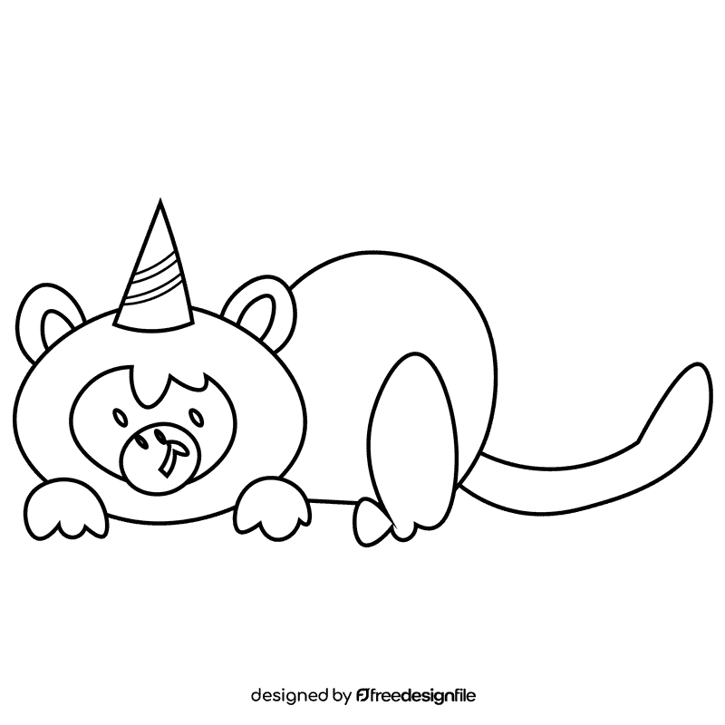 Circus animal black and white clipart