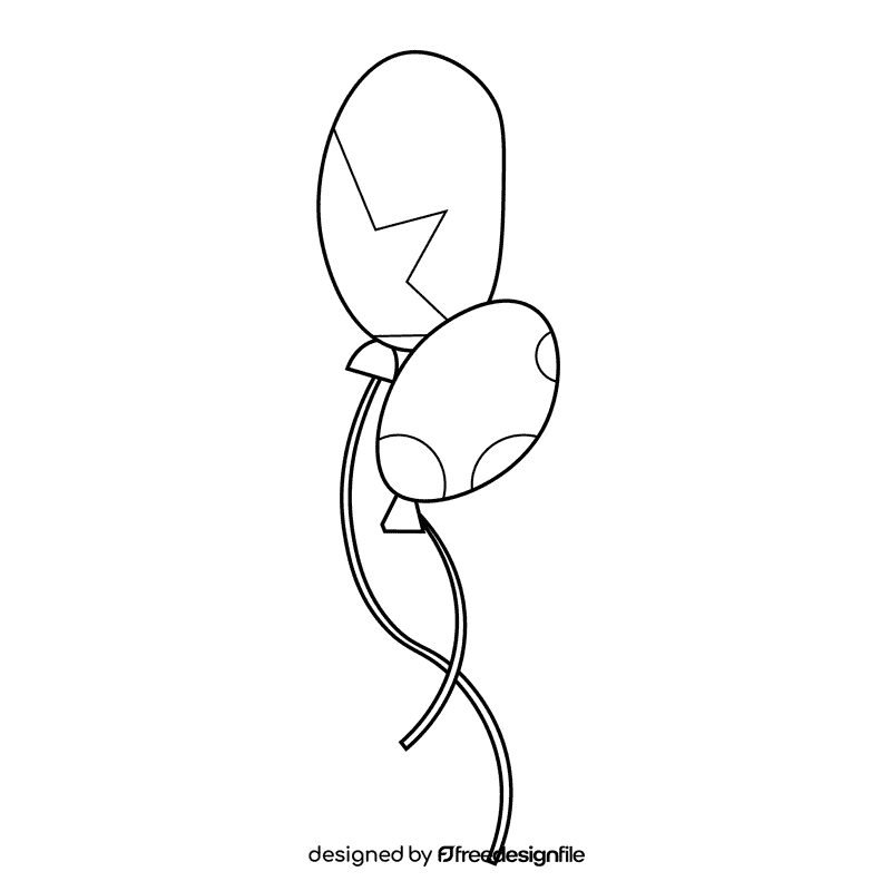 Circus balloons black and white clipart