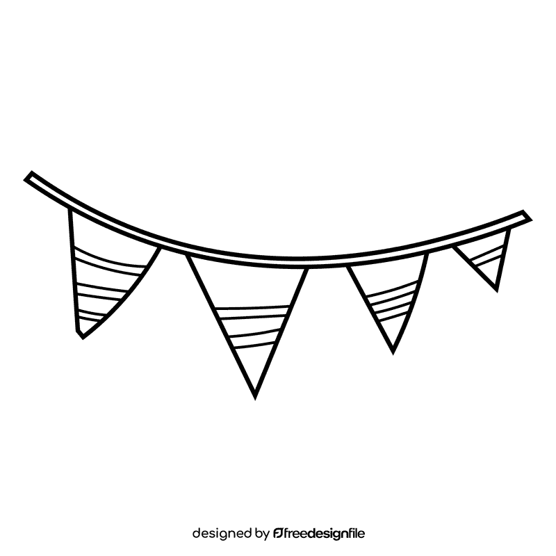 Circus flags black and white clipart