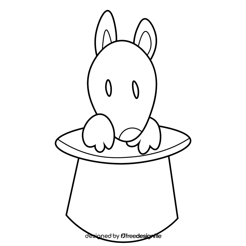 Circus hat black and white clipart
