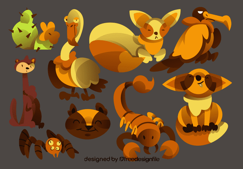 Desert animals vector