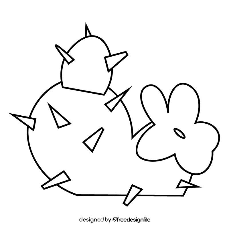 Desert cactus black and white clipart