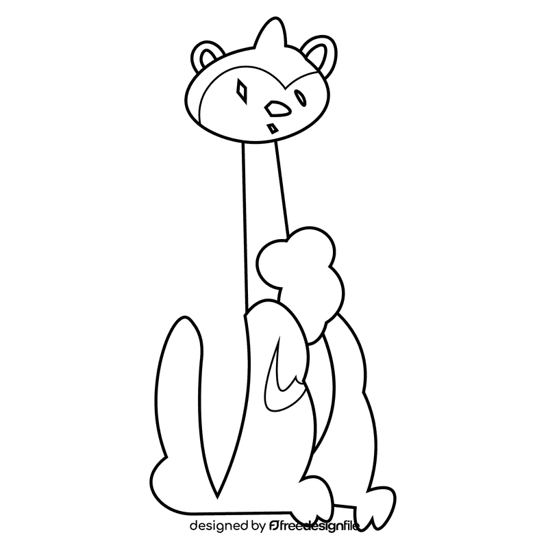 Desert meerkat black and white clipart