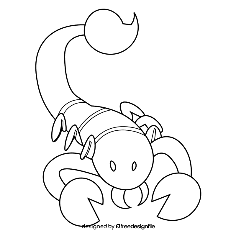 Desert scorpion black and white clipart
