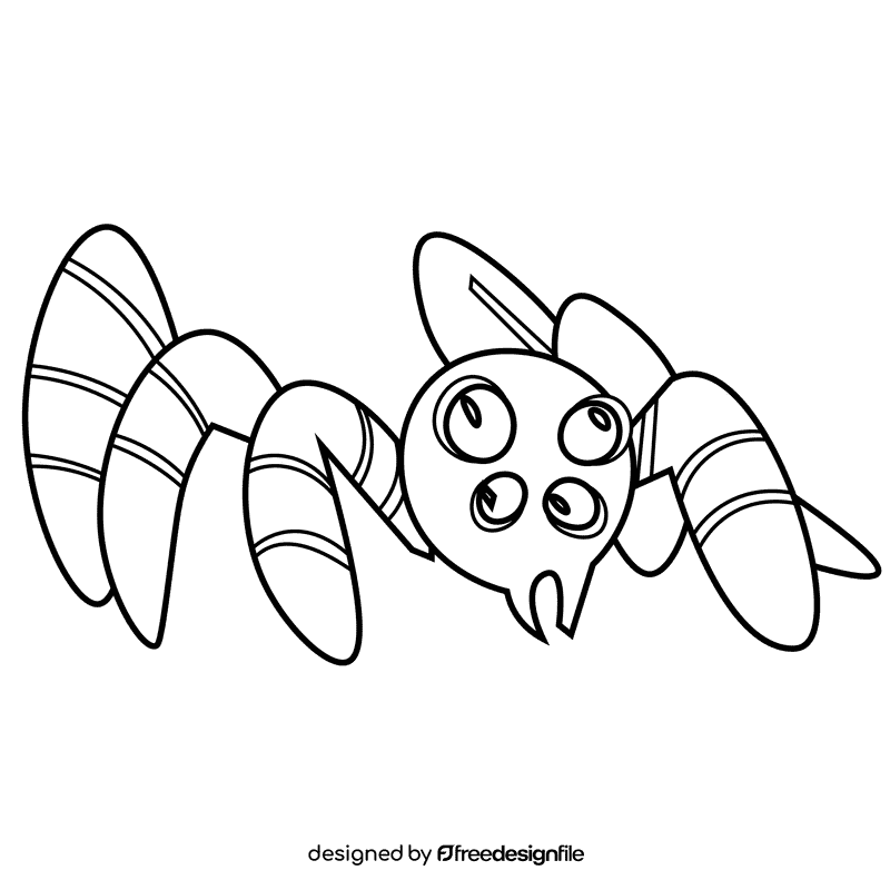 Desert spider black and white clipart