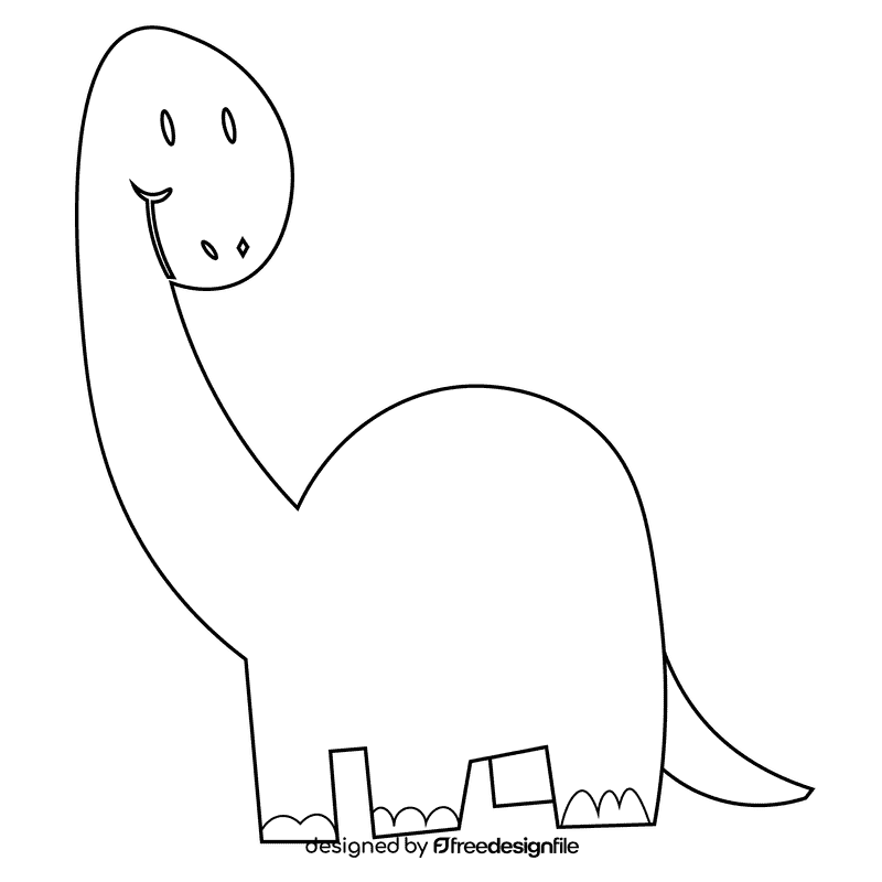 Dinosaurs diplodocus black and white clipart