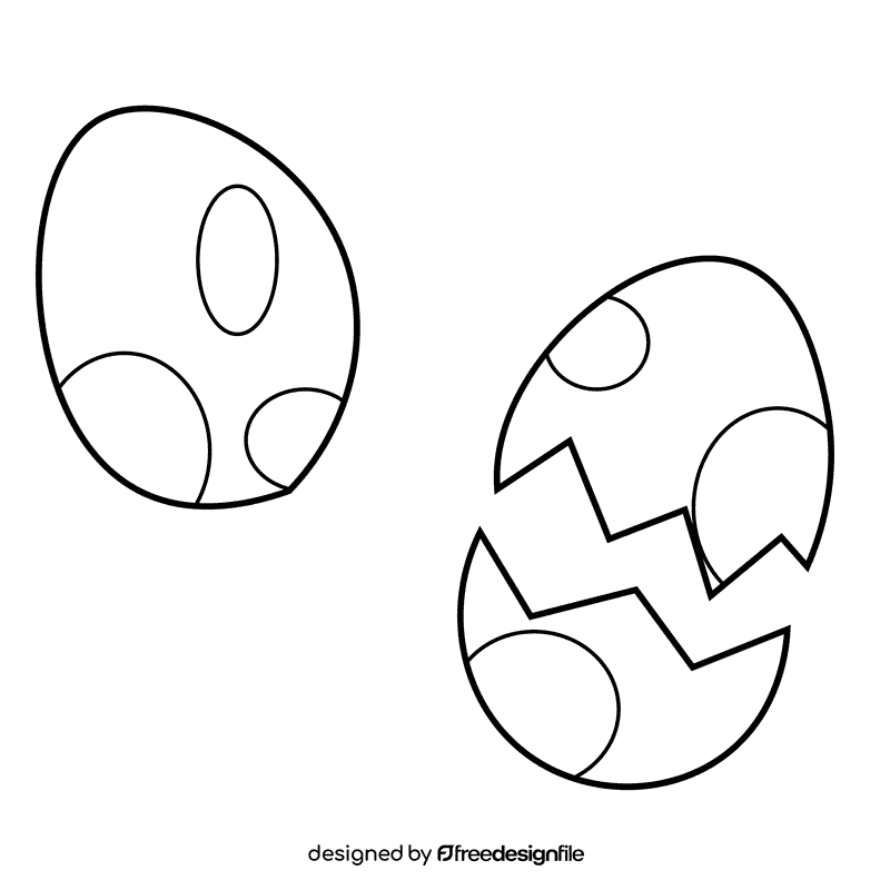 Dinosaurs eggs black and white clipart