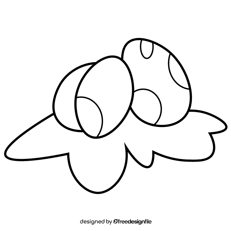 Dinosaurs eggs black and white clipart