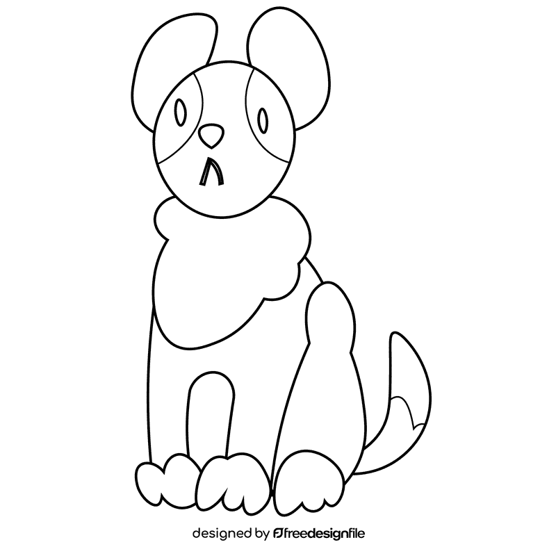Dogs dog black and white clipart