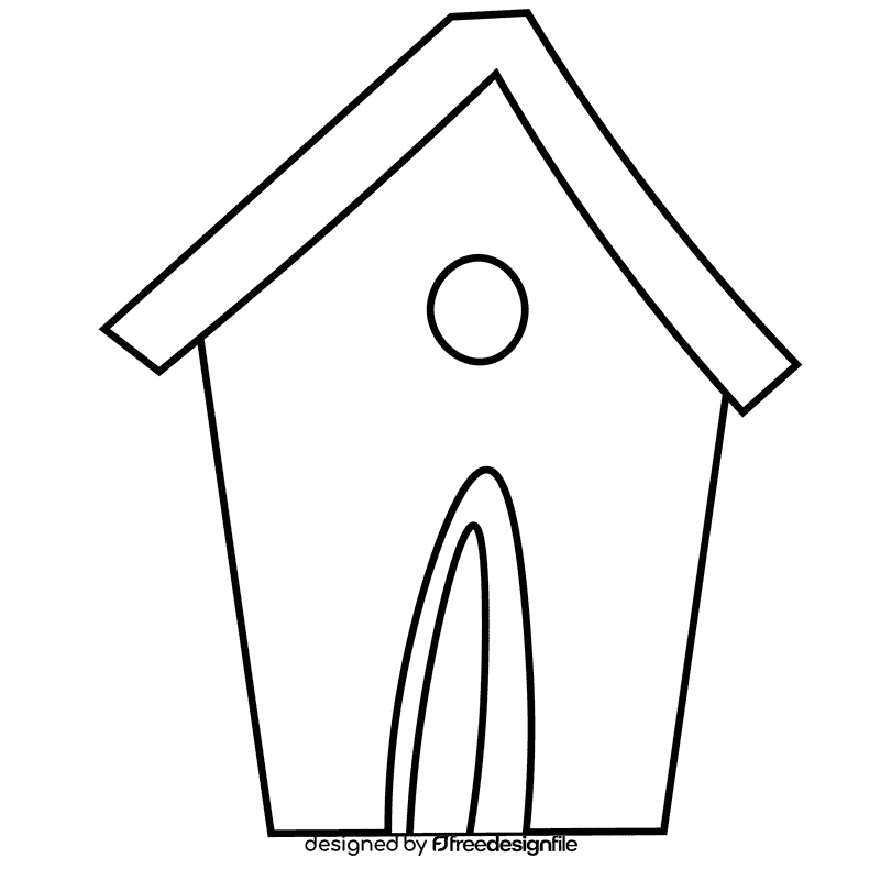 Dogs house black and white clipart