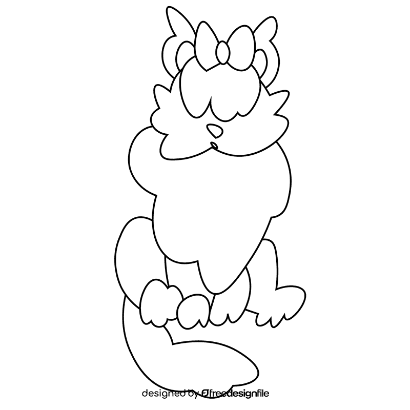 Dogs fluffy black and white clipart