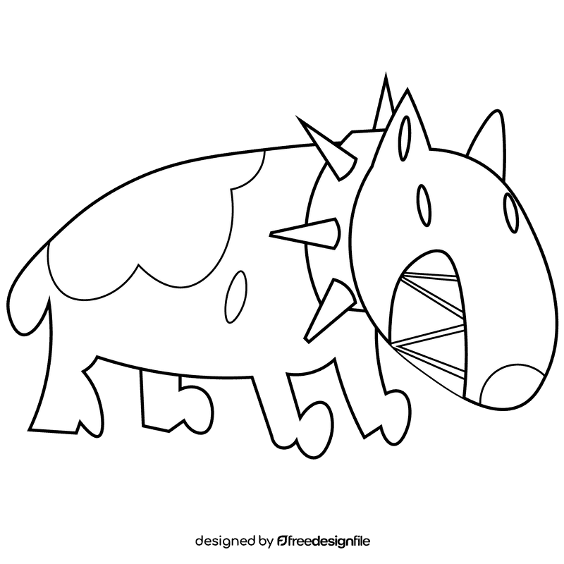 Dogs pitbull black and white clipart