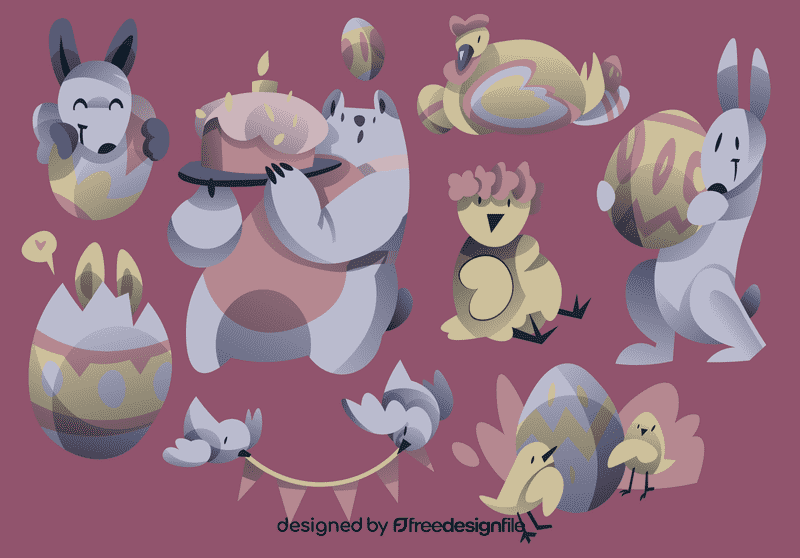 Easter animals vector