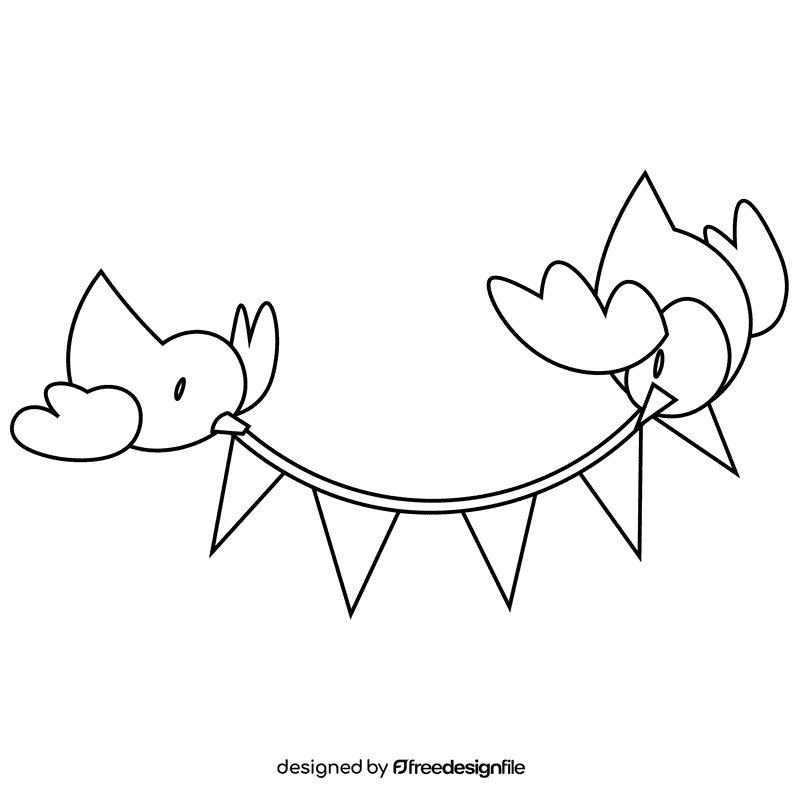 Easter birds black and white clipart