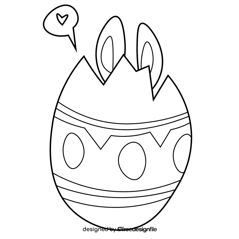 Easter egg black and white clipart