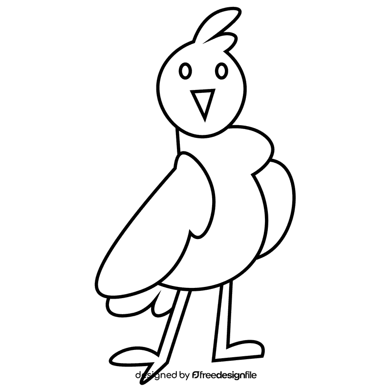 Farm chick black and white clipart