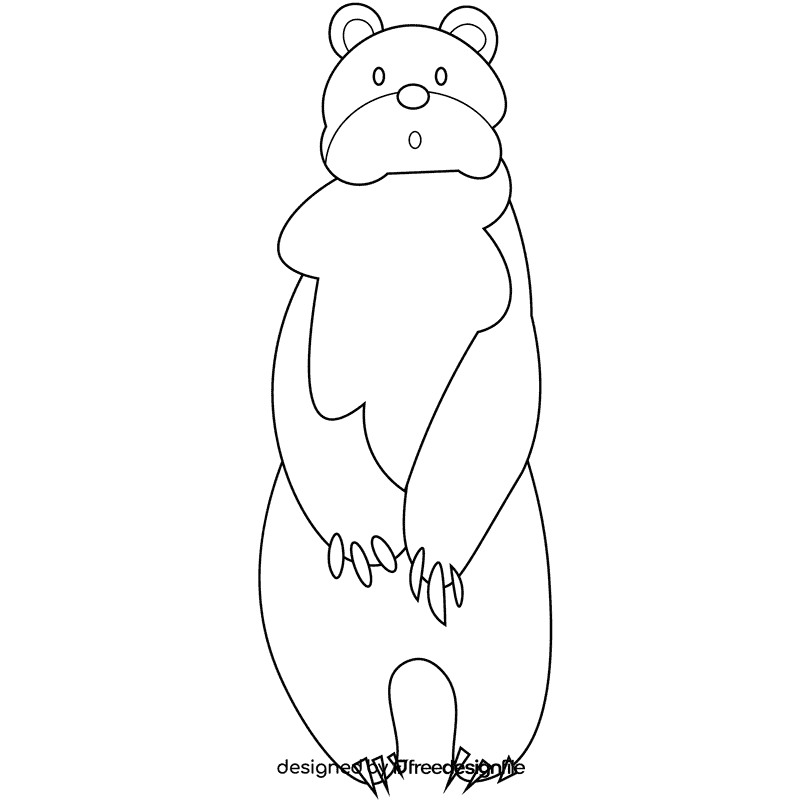 Forest bear black and white clipart