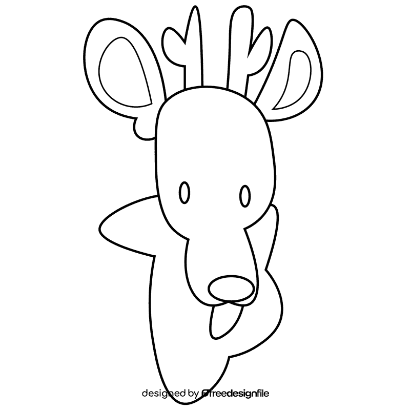 Forest deer black and white clipart