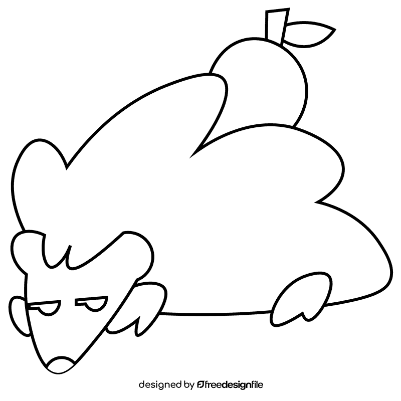 Forest hedgehog black and white clipart
