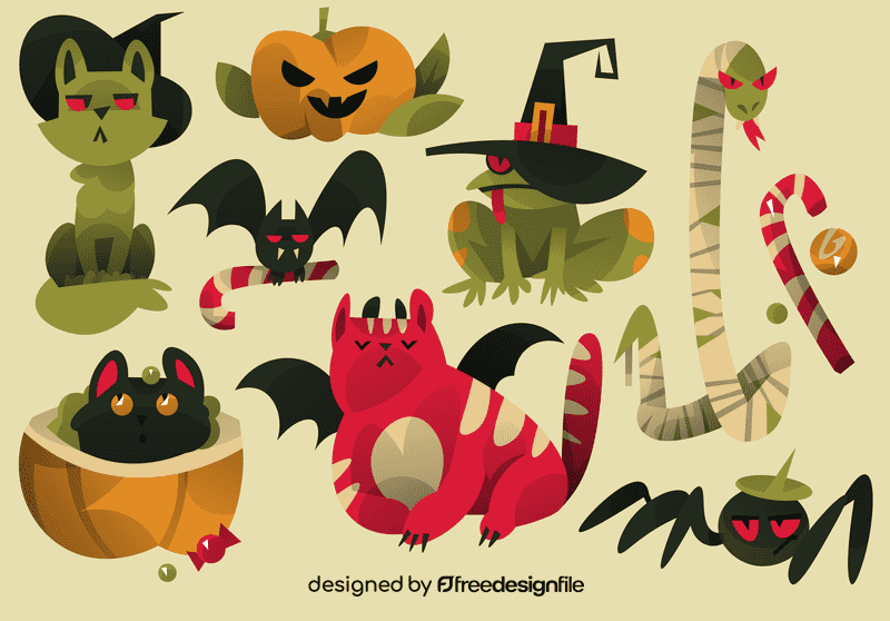 Halloween animals vector