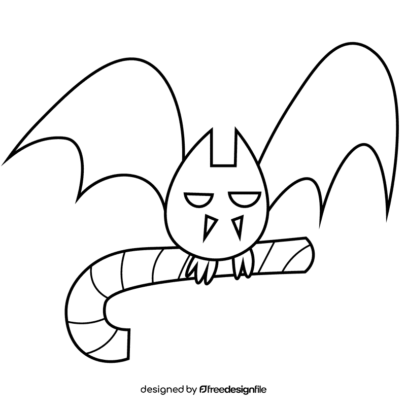 Halloween bat black and white clipart