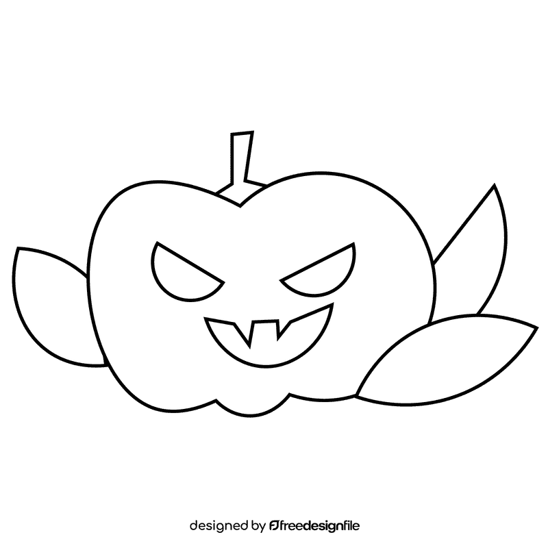 Halloween pumpkin black and white clipart