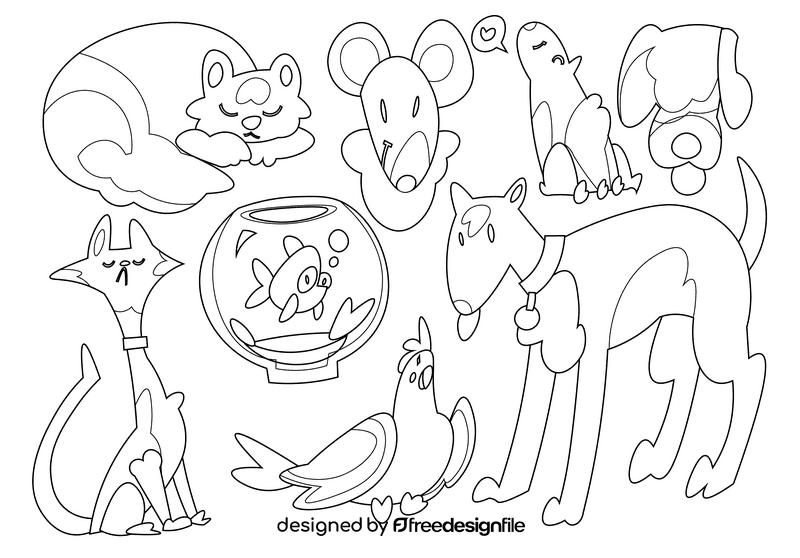 Home animals black and white vector