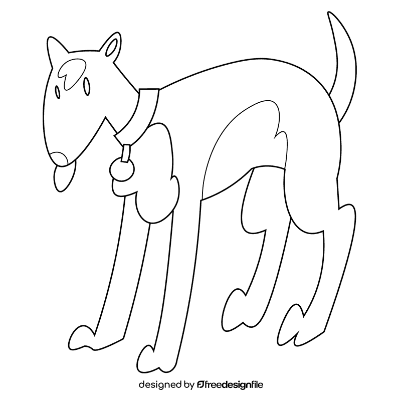Home dog black and white clipart