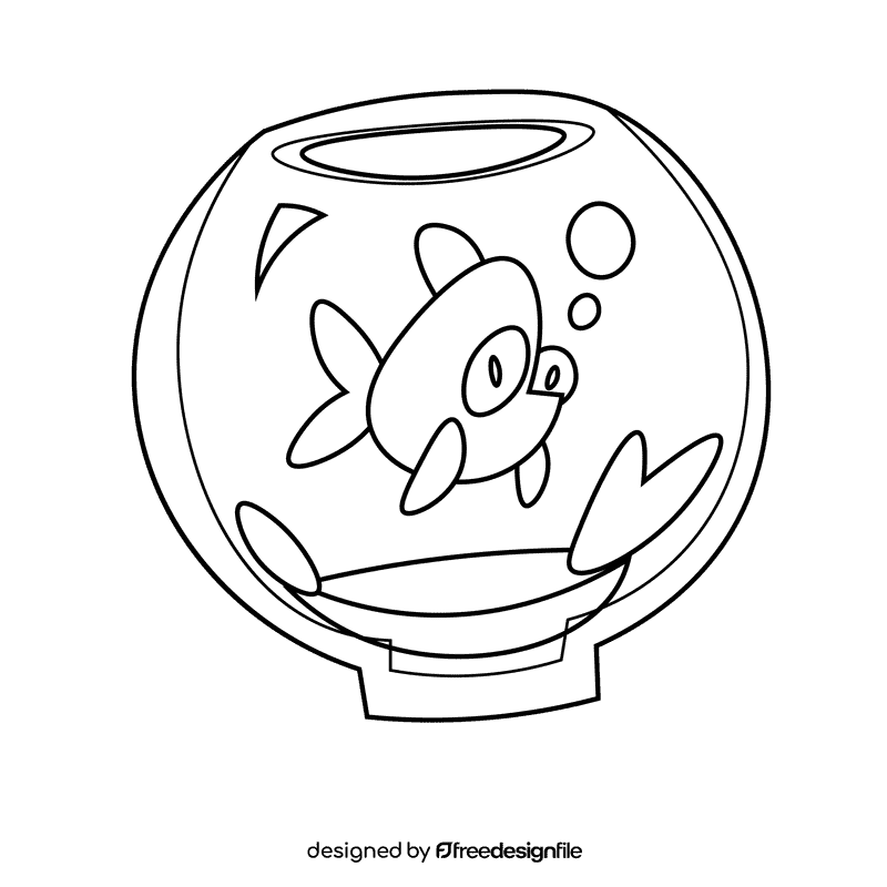 Home fish black and white clipart