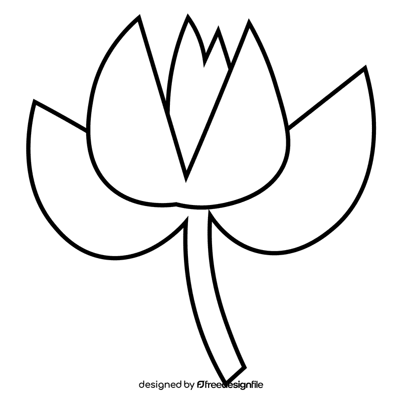 India flower black and white clipart