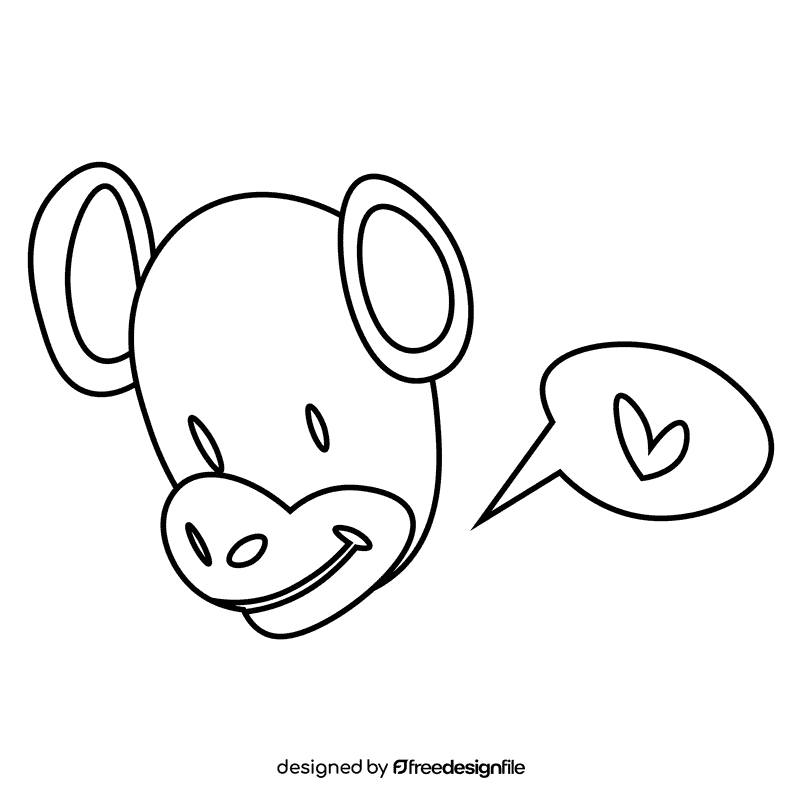 India monkey love black and white clipart