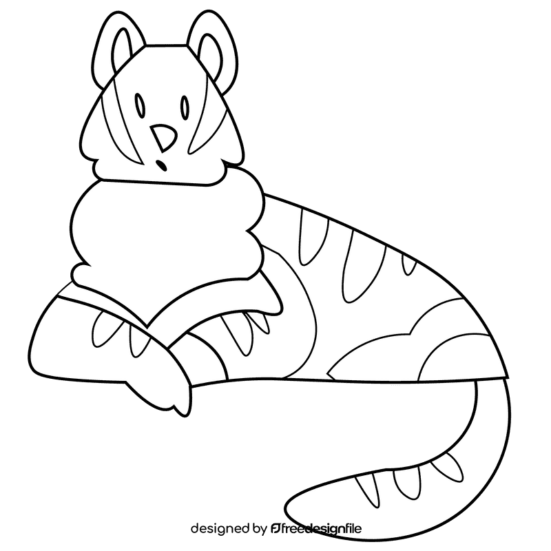 India tiger black and white clipart
