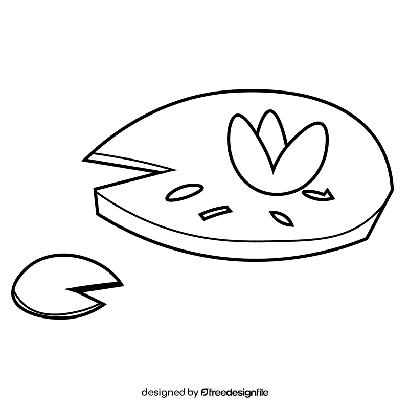 India waterlily black and white clipart