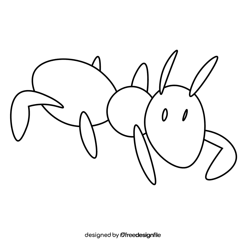 Insects ant black and white clipart
