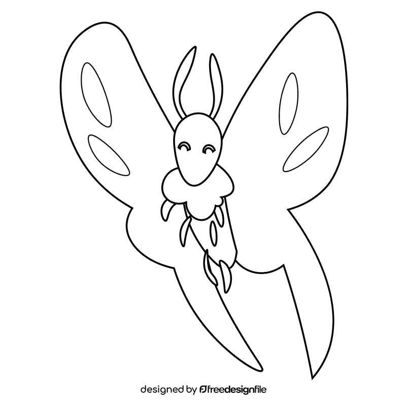 Insects butterfly black and white clipart