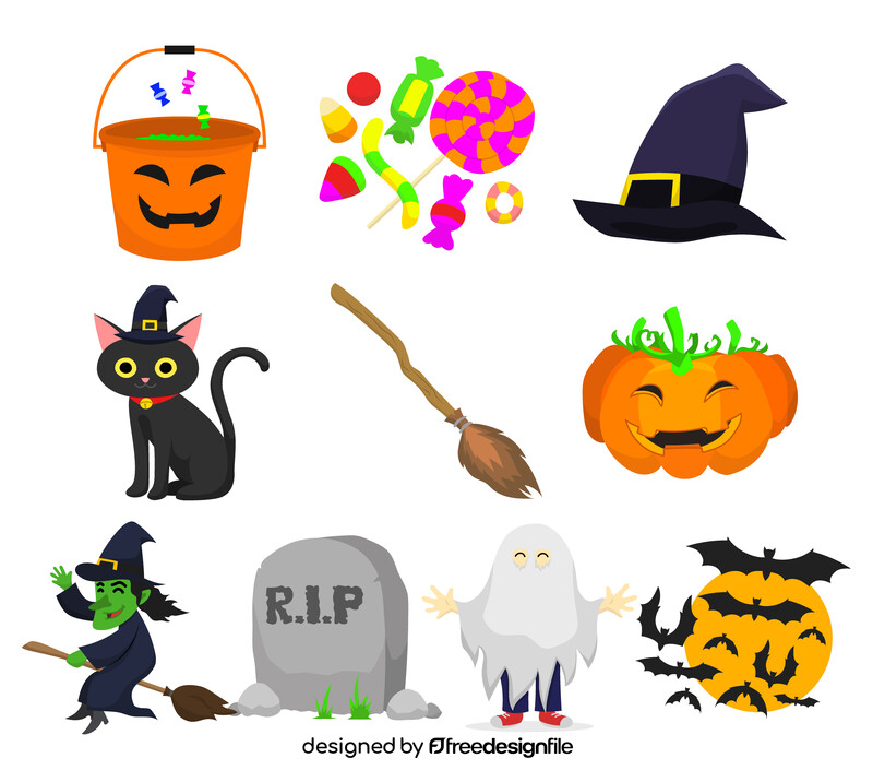 Halloween clipart set vector