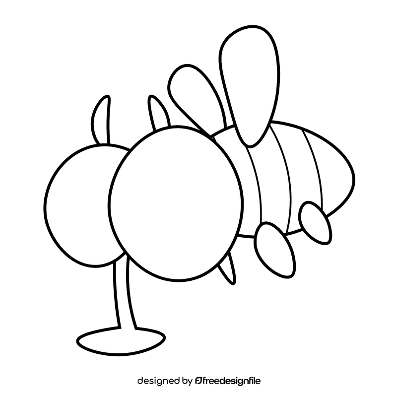 Insects fly black and white clipart