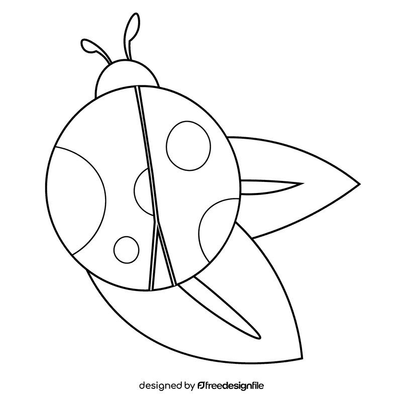 Insects ladybug black and white clipart