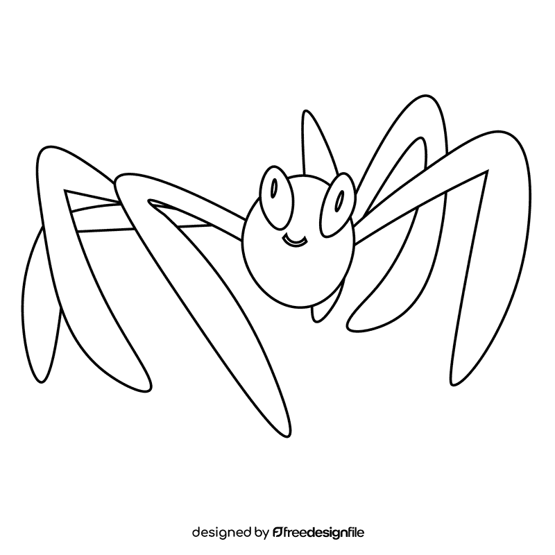 Insects spider black and white clipart