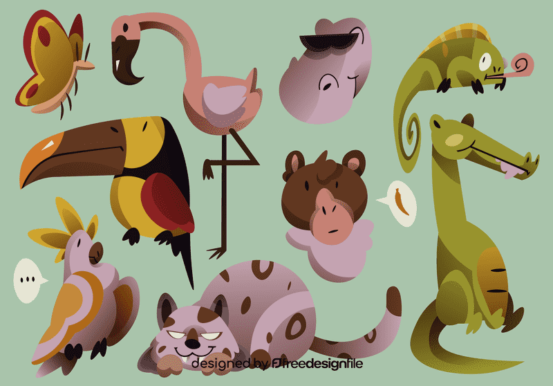 Jungle animals vector