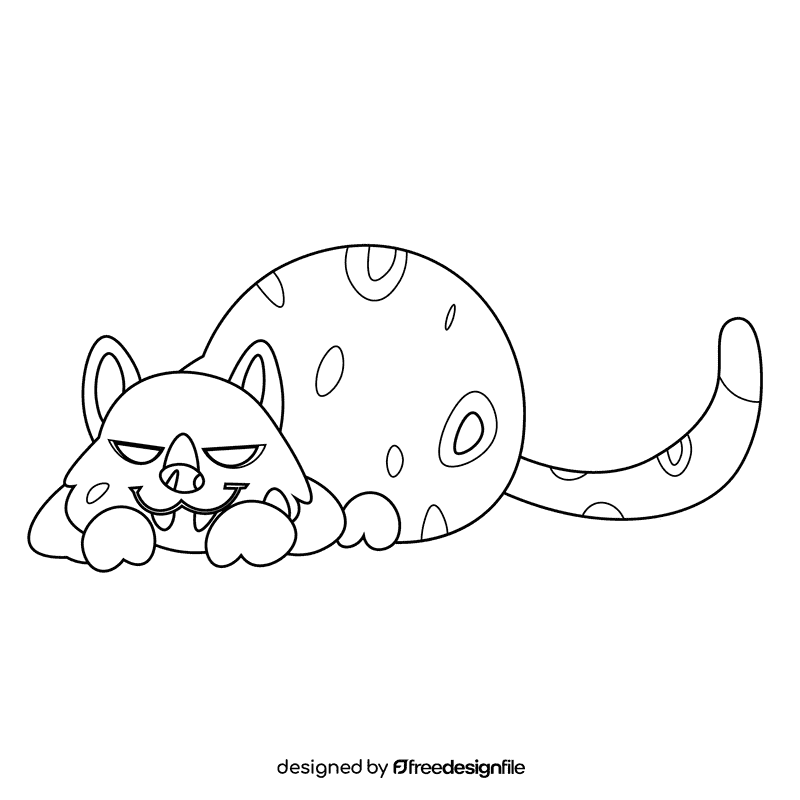 Jungle lynx black and white clipart