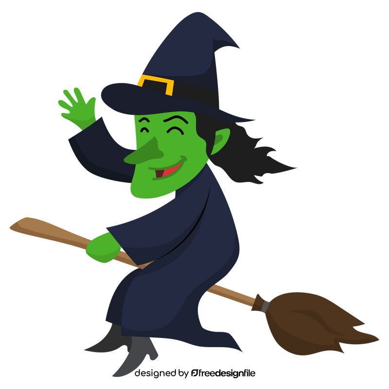 Halloween witch cartoon clipart