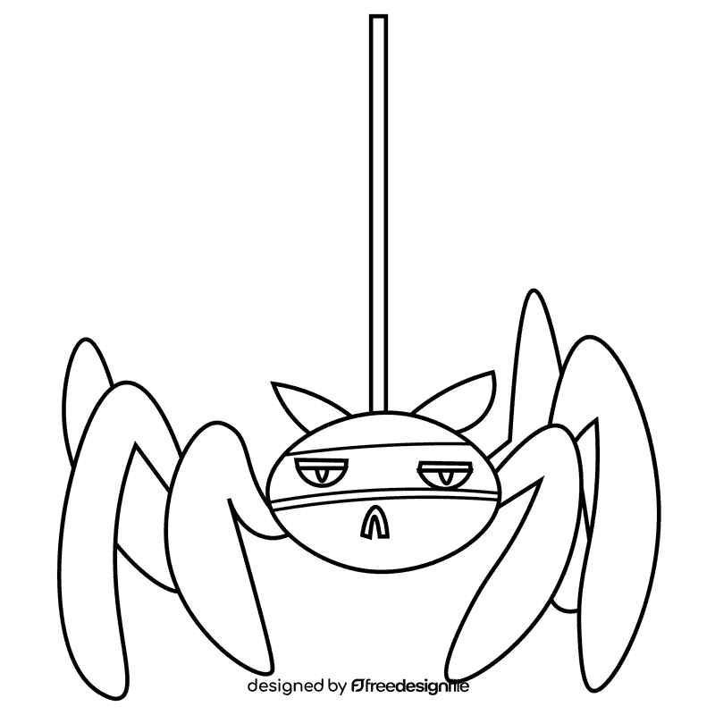 Nocturnal spider black and white clipart