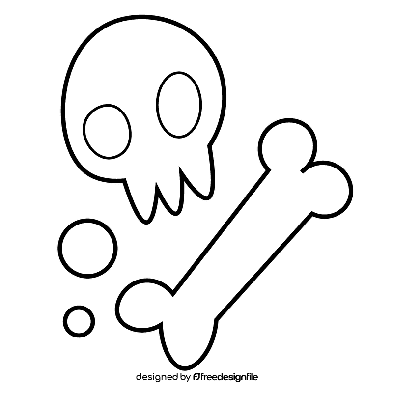 Prehistoric bones black and white clipart