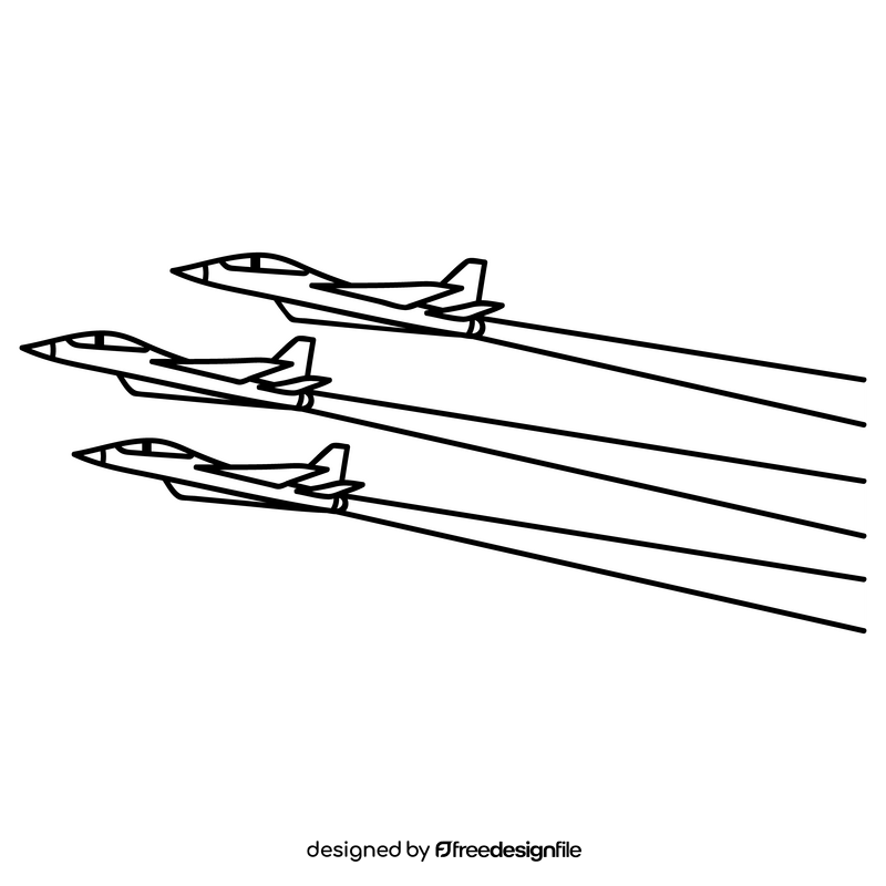 Happy Independence day air show black and white clipart