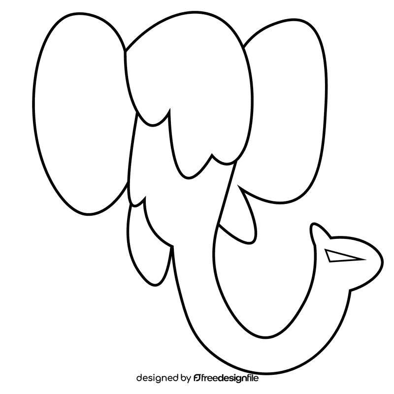 Prehistoric mammoth black and white clipart