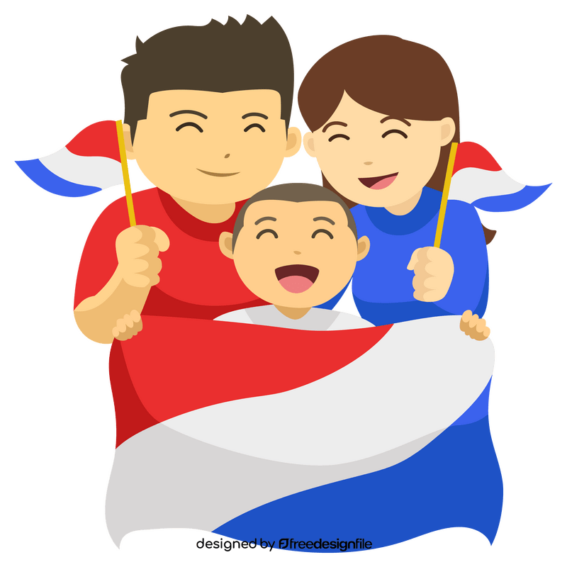 Happy US Independence day family clipart