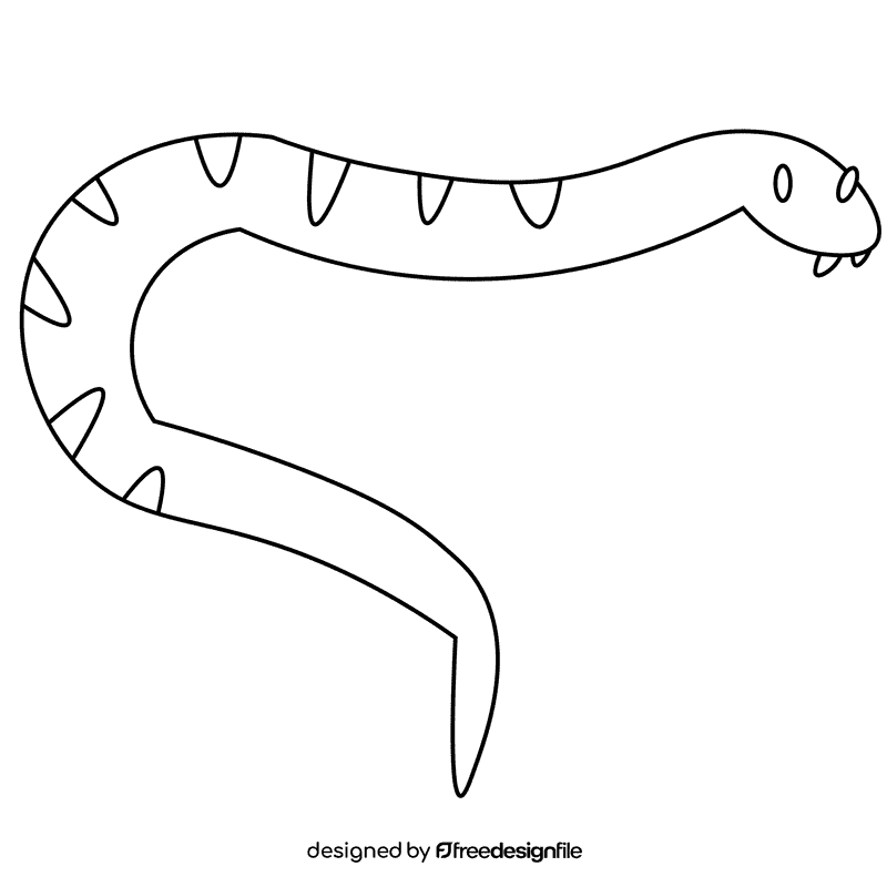 Safari snake black and white clipart